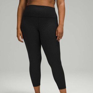 Lululemon Align Pant 25" Size 6 NWT Jewel Emboss Black